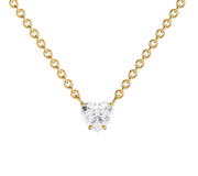 Yellow Gold Heart Shape Diamond Solitaire Pendant With Prong Setting